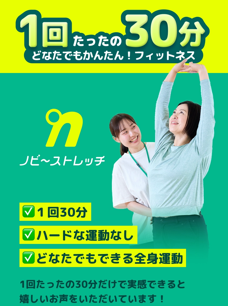 1回たったの30分 どなたでもかんたん！フィットネス